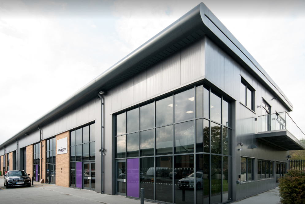 An external view of UVISON's modern HQ in Kent (UK)